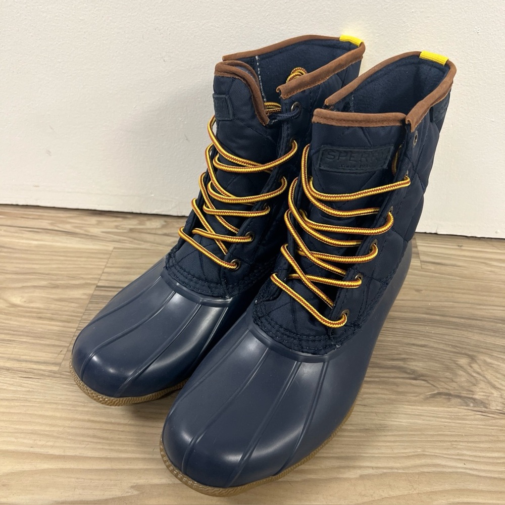 Sperry Saltwater Nylon Navy Duck Boots Men's Size 9 STS23072 NWOB